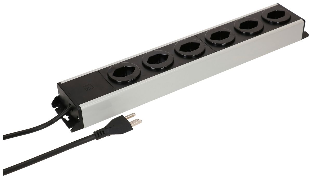 Prise multiple MH POWER LINE 16A 6×T23 5m gris-noir