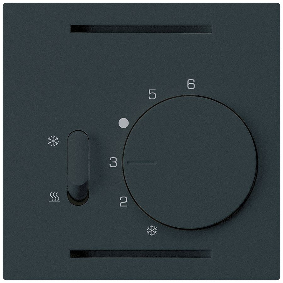 Pannello frontale Hager kallysto, per termostato, con interruttore nero