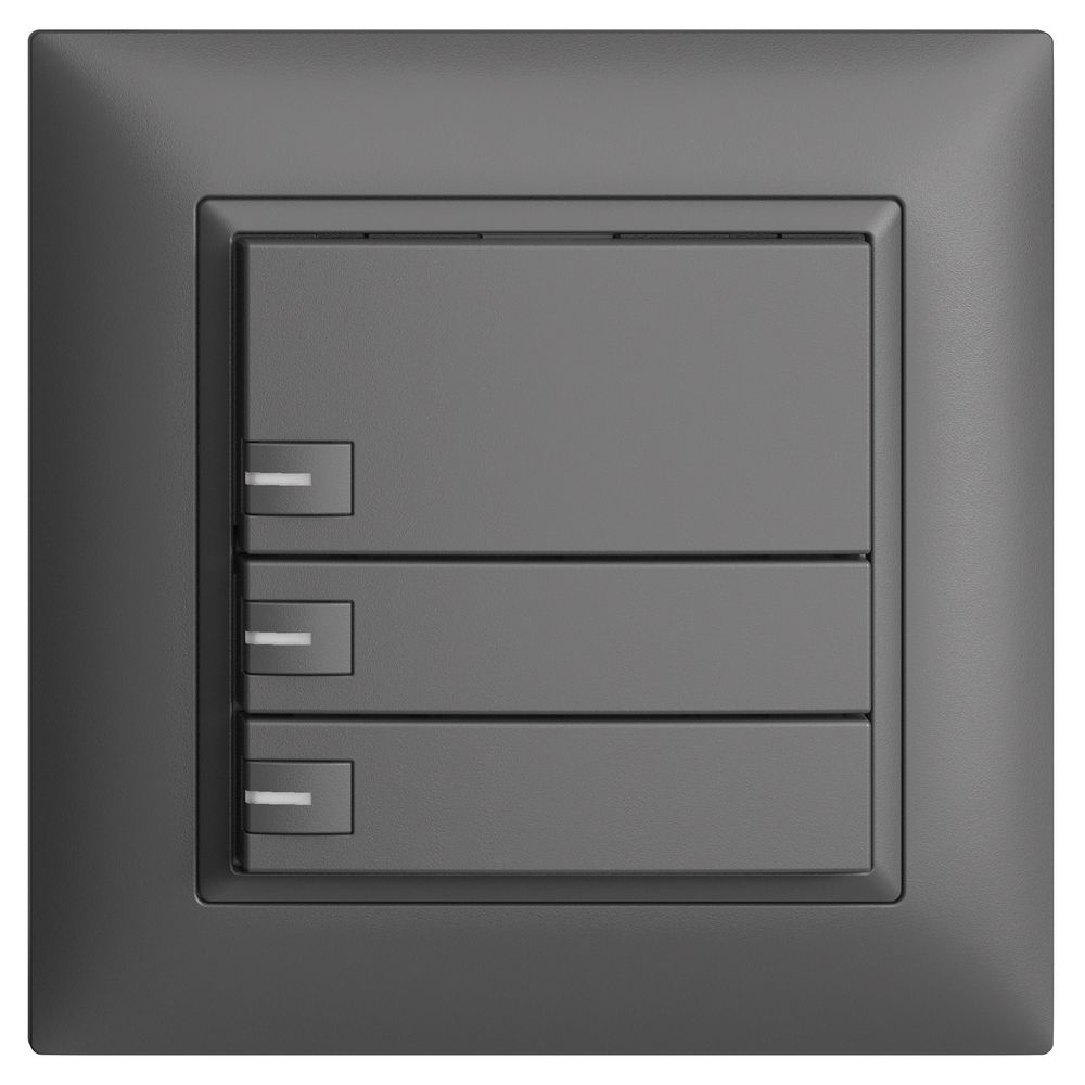 UP-KNX-Taster RGB EDUE FMI, 250mW, m.RGB-LED, 3×Taste, 1×Tastenb., dgu