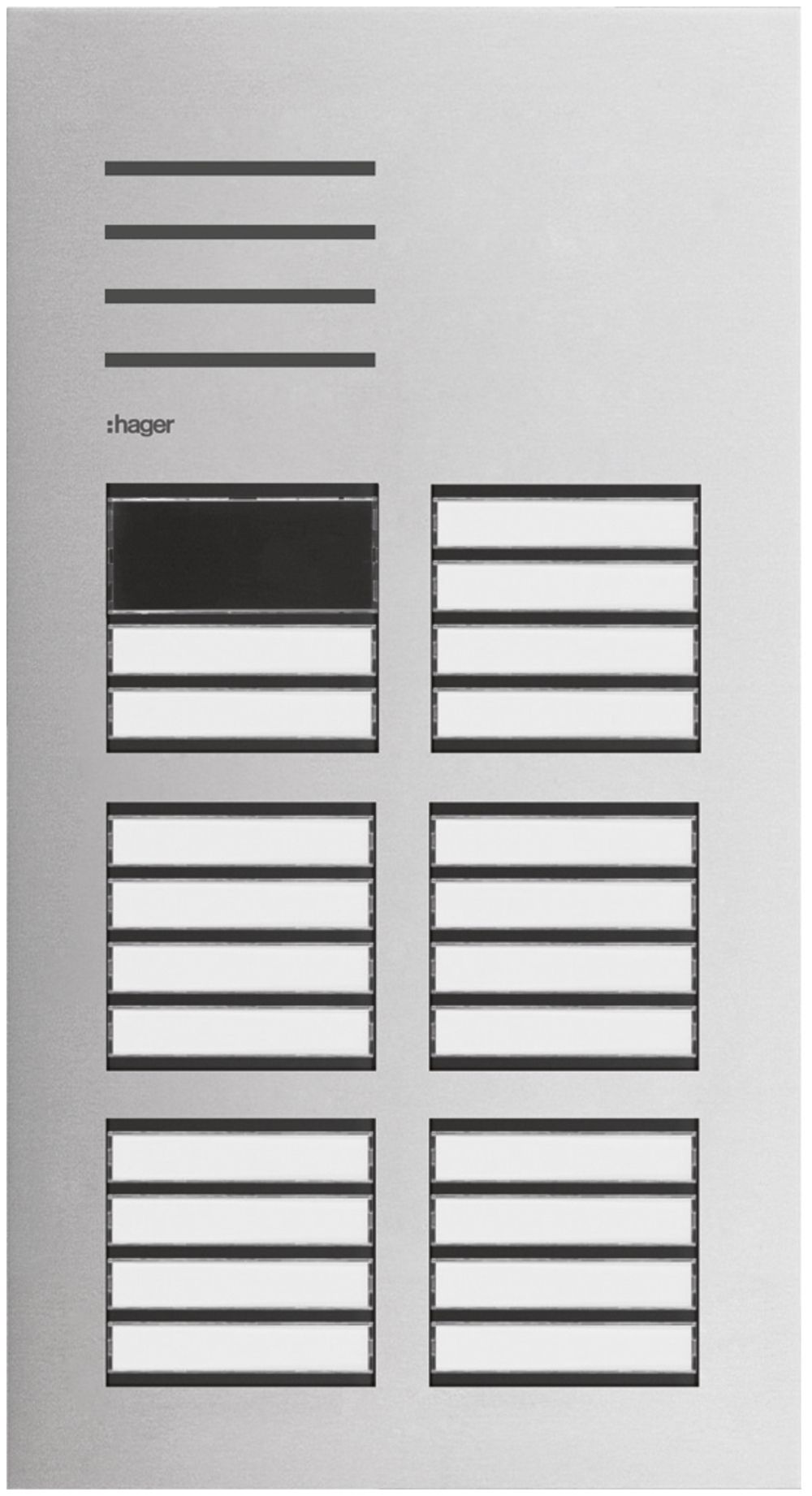 Aussenstation Audio Hager elcom.one 2-Draht mit LED für 22Wohnungen Edelstahl