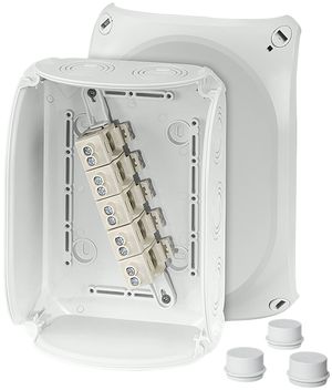 Boîte de dérivation AP Hensel DK 1610 G, 5×10mm², gris