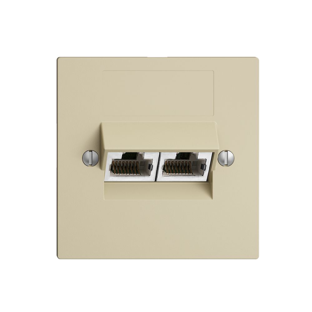 UP-Dose 2×RJ45/s 8P getr. EDIZIOdue vanille ITplus