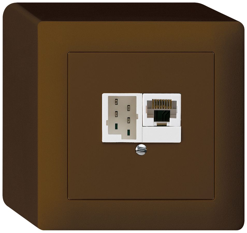 AP-Dose kallysto 1×RJ45u+1×TT83 braun