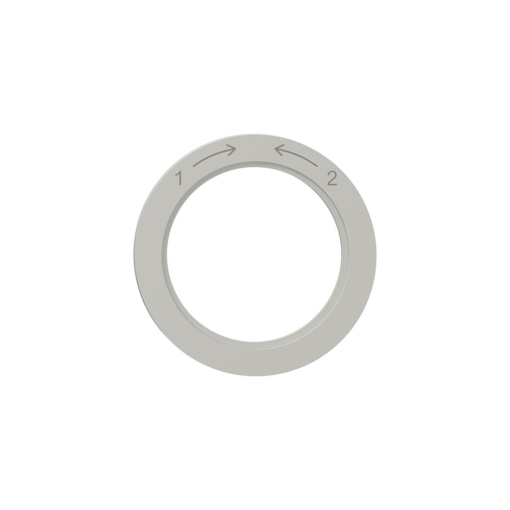 Kennscheibe NEVO, f.Drehschalter, 1-> <-2, lichtgrau