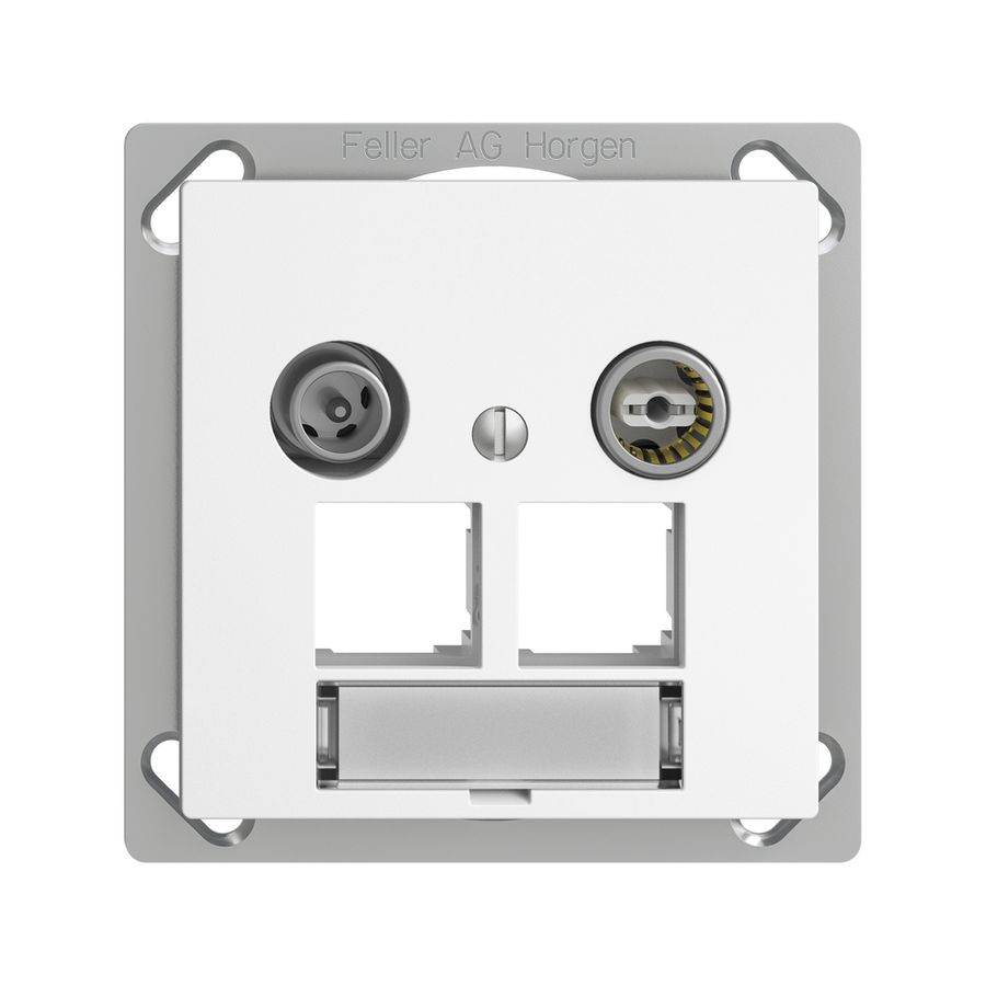 Prise multimédia INC EDIZIOdue FM.TE EASYNET 11dB, p.2×RJ45 S-One, blanc