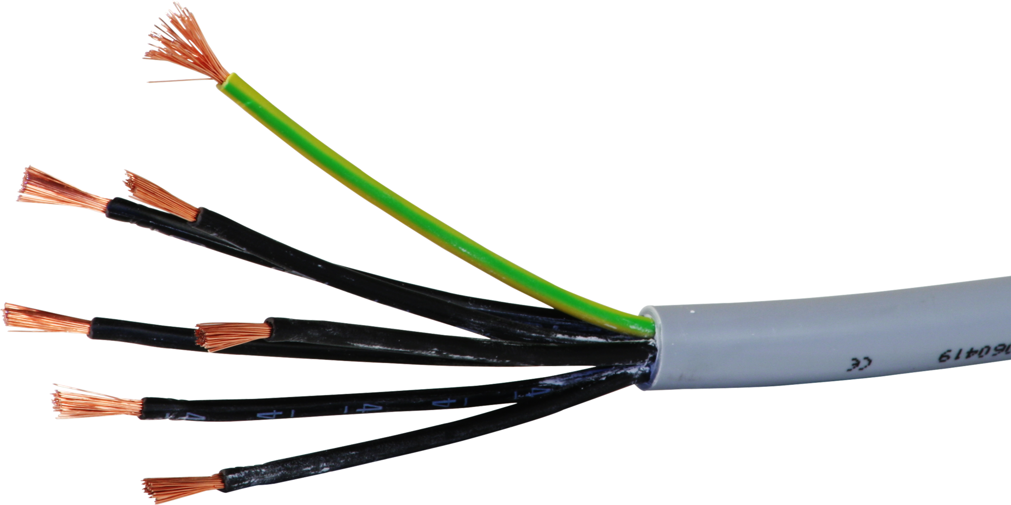 Câble de commande LiYY 7×2.5mm² numéroté gris