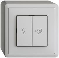 Interrupteur AP pour lum.et ventilat. EDIZIOdue gris clair, LED jaune