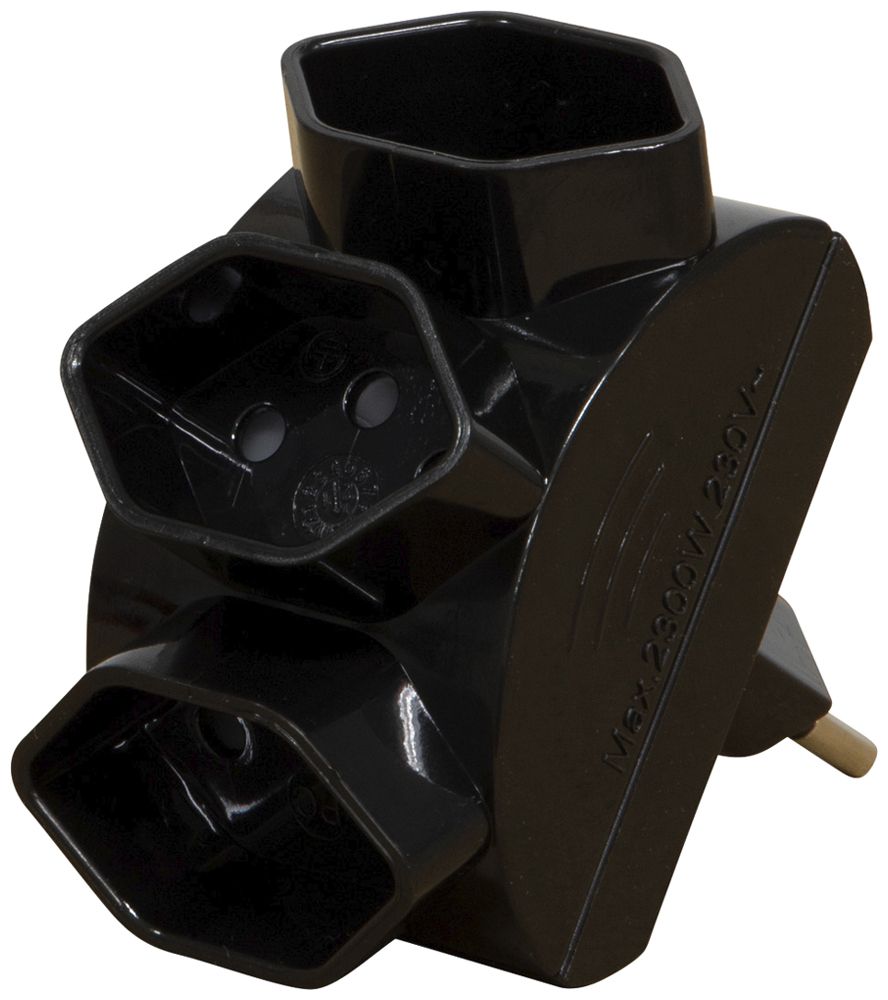 Abzweigstecker Brennenstuhl 3×T13 schwarz