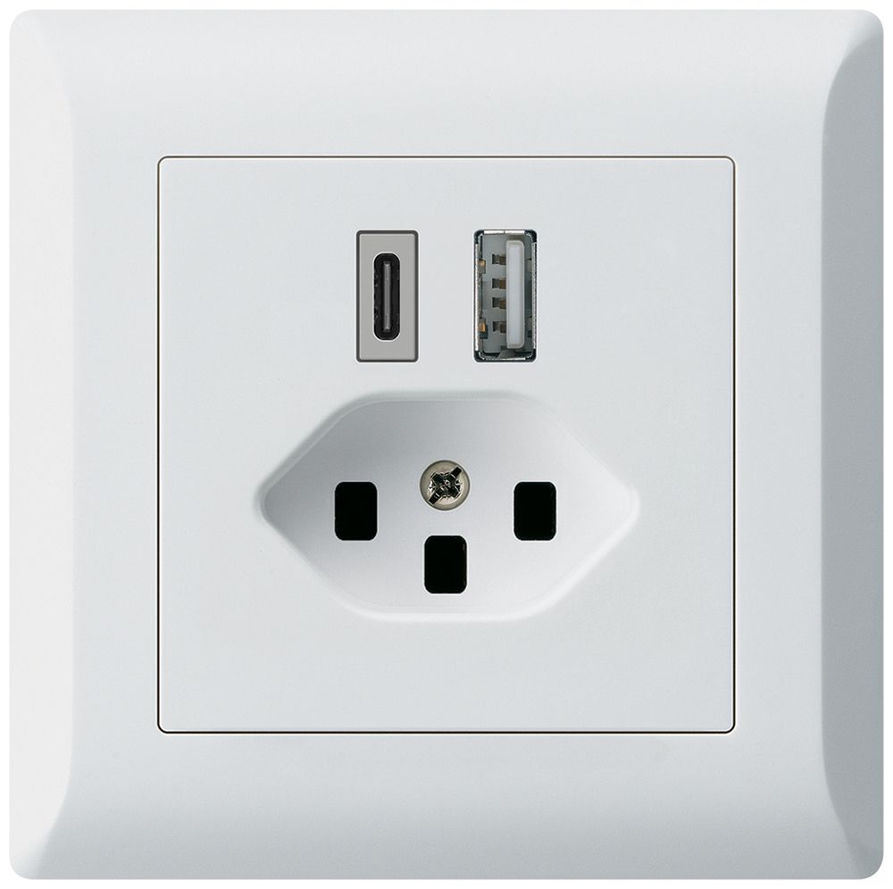 Prise de charge USB ENC kallysto.line 18W PD 1×type A 1×type C T23 blanc