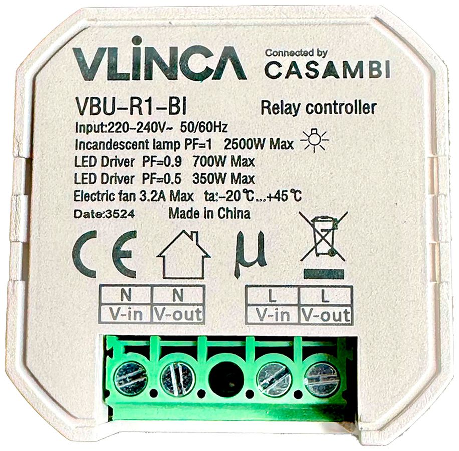 Actionneur-commutateur Elektrogros CASAMBI 1 sortie 220…240V 46×46×22mm