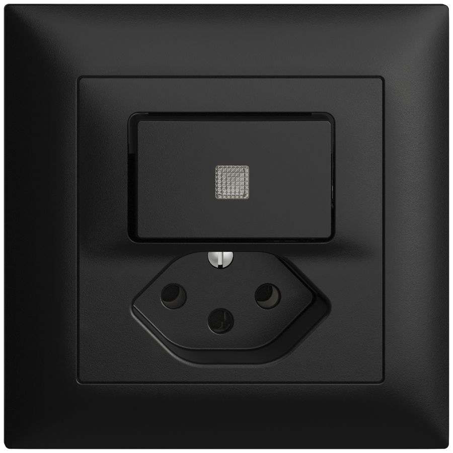 UP-Leuchtkombination 3/1L+T13 schwarz, LS EDIZIOdue mit Linse, LED gelb