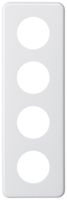 Abdeckplatte basico 4×1 4×Ø43mm weiss
