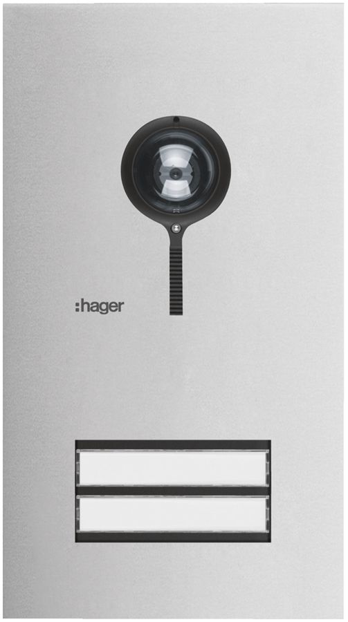 Aussenstation Video Hager elcom.one 2-Draht für 2Wohnungen Edelstahl