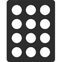 Plaque de recouvrement 4×3 12×43mm noir
