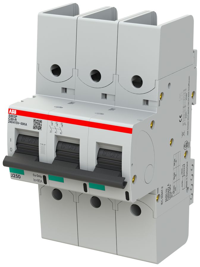 Leitungsschutzschalter ABB S803P-C80-R 3P 400V C-80A 50kA 4.5TE