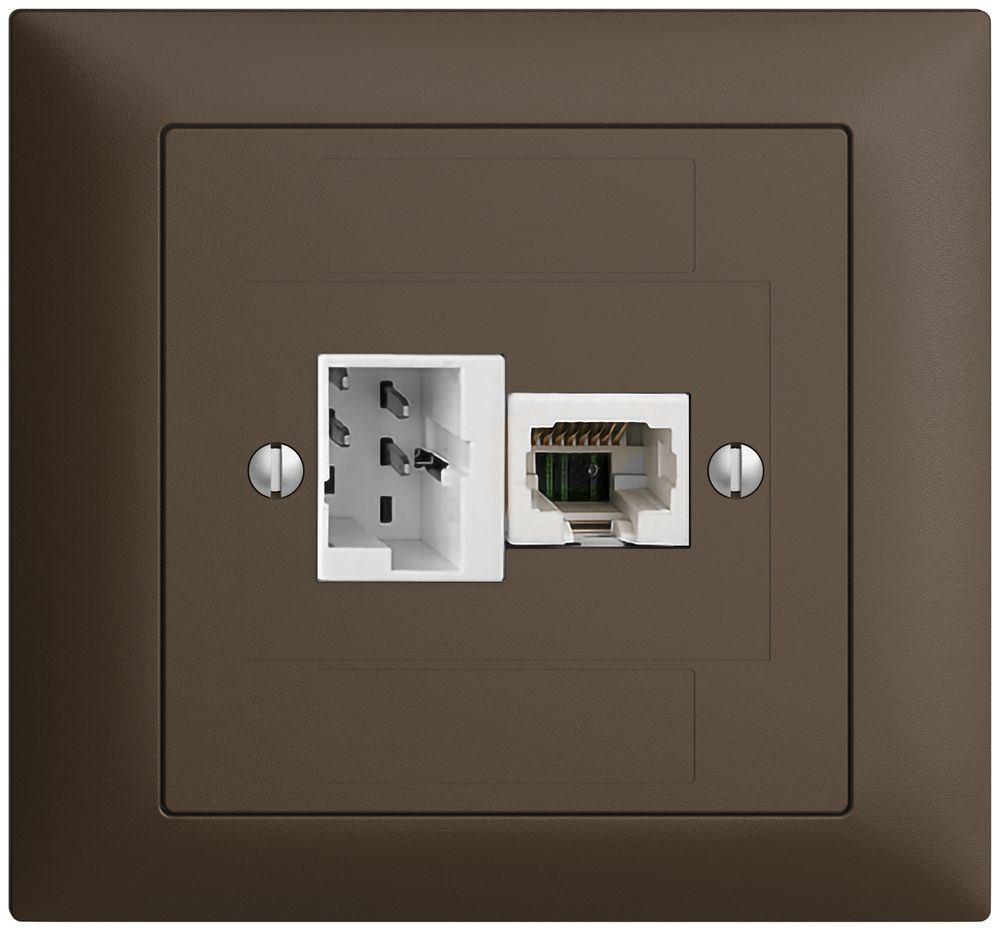 EB-Dose 1×T+T,1×RJ45/u 4P EDIZIOdue coffee ITplus ITM