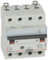 Fehlerstrom-/Leitungsschutzschalter Legrand C 4P 16A 6000A 30mA Typ A