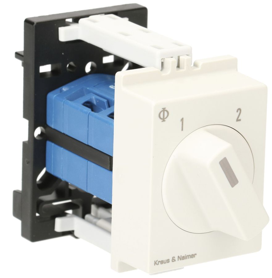 REG-Drehschalter K&N, 10A/440V 3/2L, Griff hgu, "1-2"
