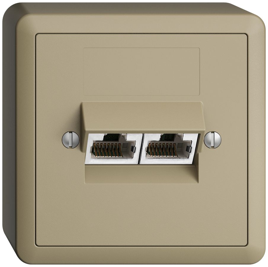 Presa AP 2×RJ45/s 4P sep. EDIZIOdue sand ITplus