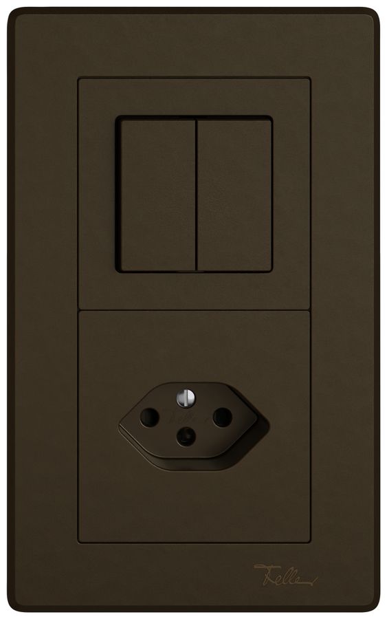 Combinazione INC EDIZIO.liv SNAPFIX® 2×1 156×96mm schema 1/3+3/1L+1×T13 marrone