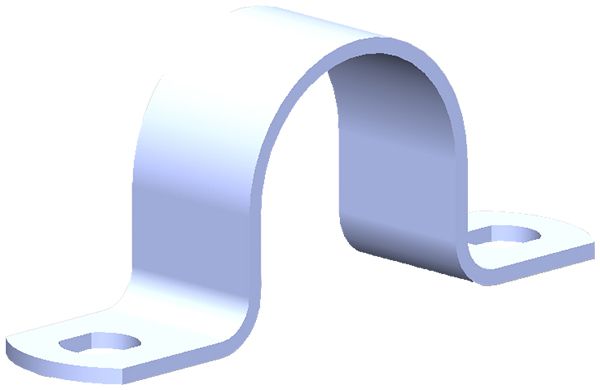 Bride pour câble 2 vis Fe 11mm