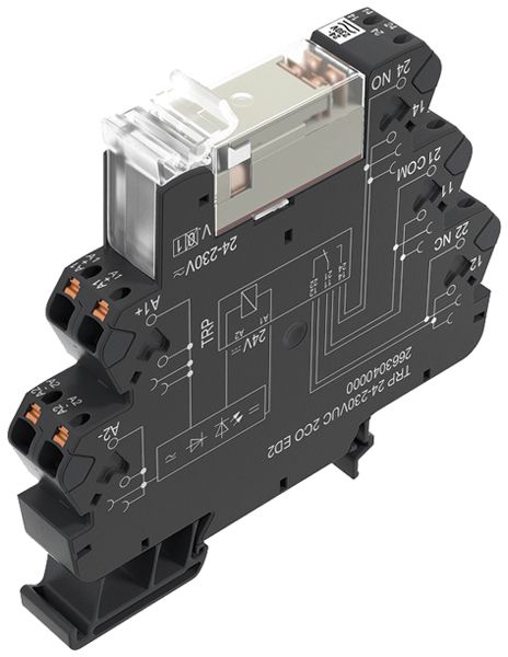 Relais WM TRP ED2 2CO AgNi 21.6…253VUC 8A/250VAC push-in