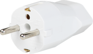 Übergangsstecker Schuko/T23 weiss