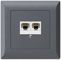 Presa di raccordo INC kallysto.line 2×RJ45u antracite parallelo