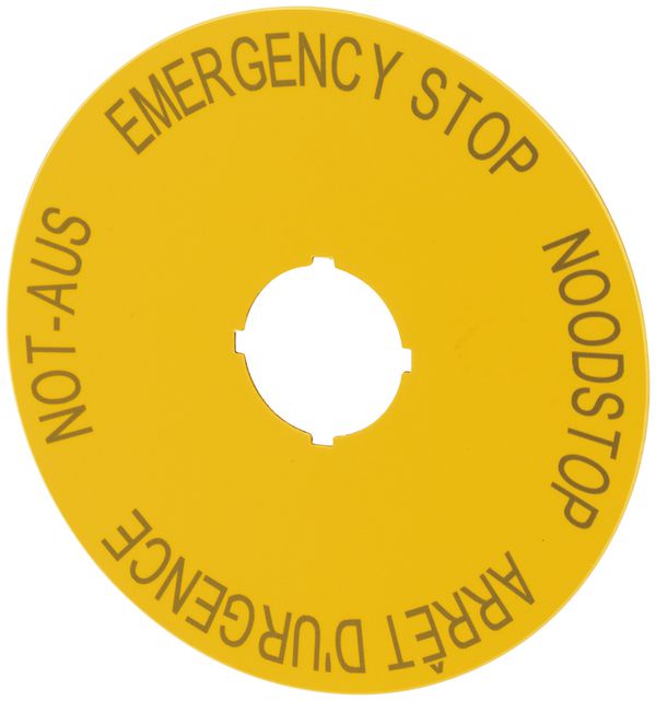 Placchetta indicatrice ETN RMQ EMERGENZA: D/E/H/F, giallo