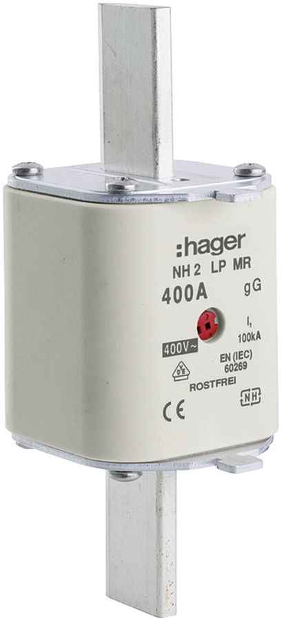 Fusible HPC Hager DIN2 400VAC 400A gG/gL avertisseur central inoxydable