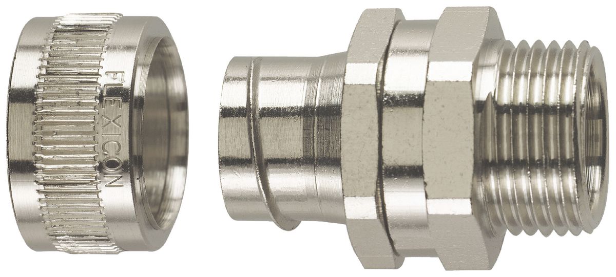 Schlauchverschraubung Plica FU16-M20-S Ø16mm/M20×1.5mm Messing vernickelt IP40