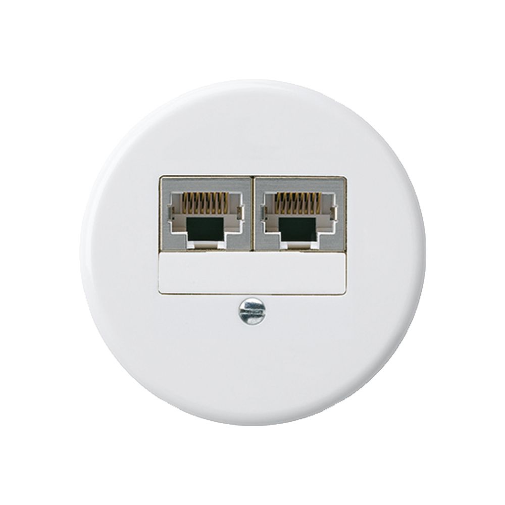 Einsatz zu UP-Dose basico 2×RJ45s getrennt weiss