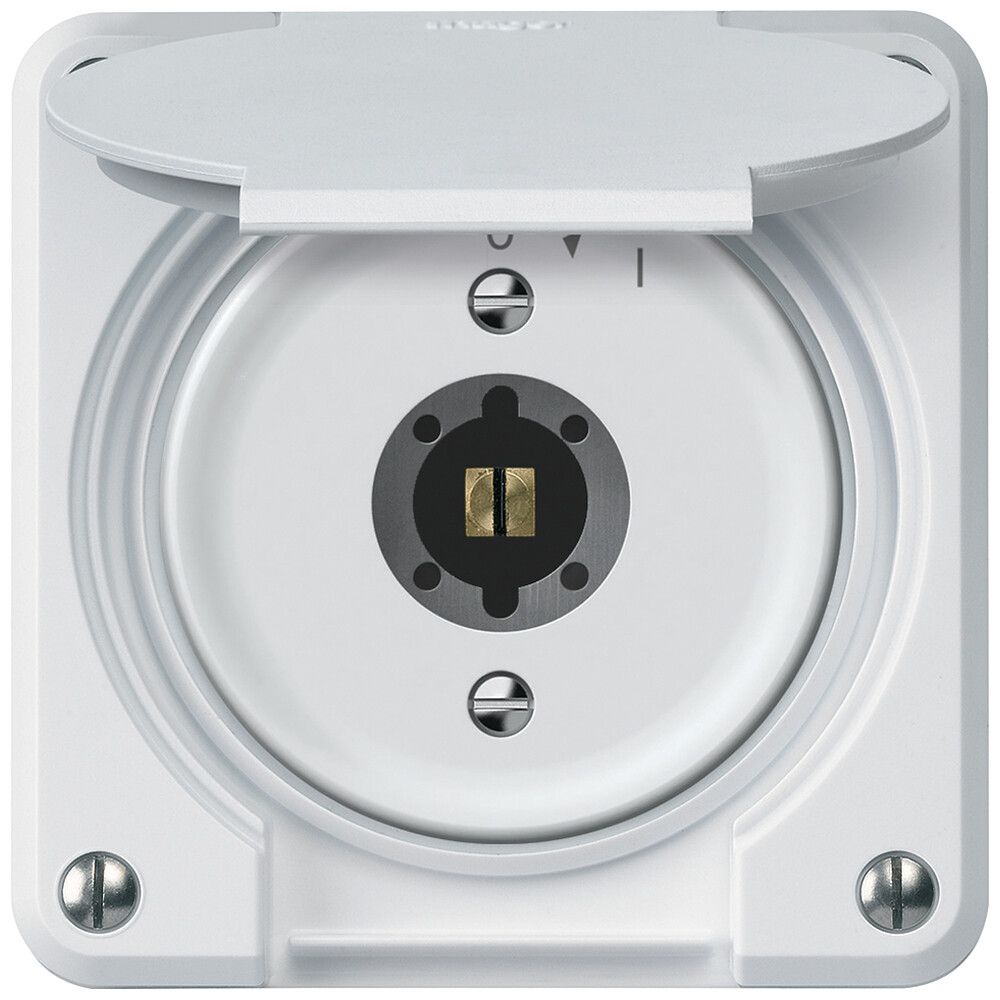 Contact pivotant à clé ENC robusto 2P 2NO 20A 250V 86×86mm blanc