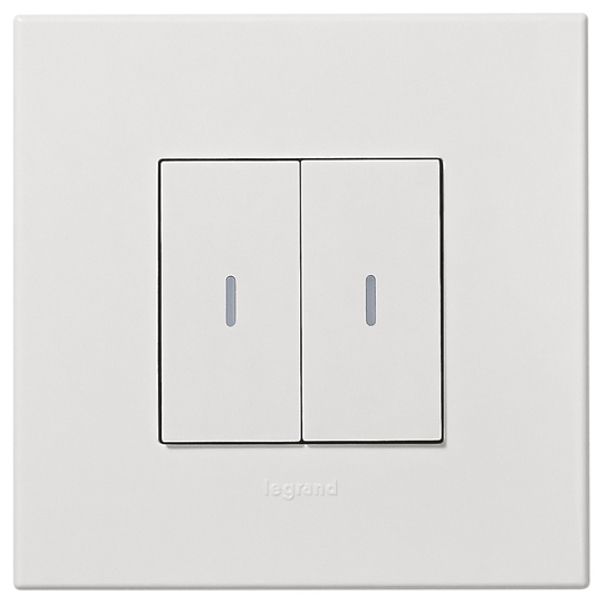 UP-Doppel-Leucht-Wechselschalter ARTEOR, Kontroll, weiss