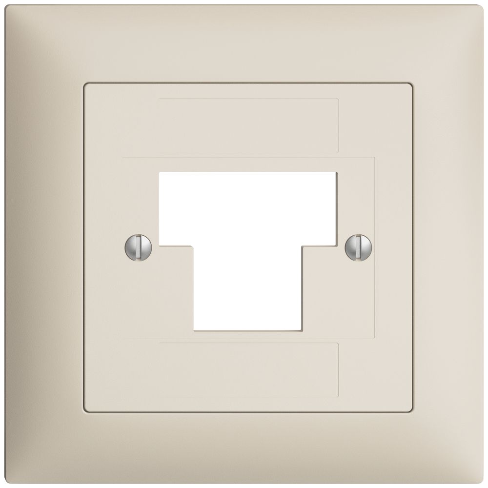 Frontset EDIZIOdue crema 88×88mm 1×TT 2×RJ45