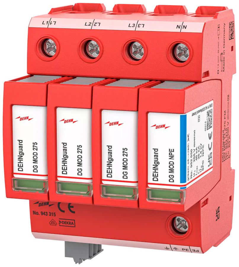 Überspannungsableiter DEHN/elvatec DEHNguard MD FM TT 4P 230V 125A 63A 4 TE