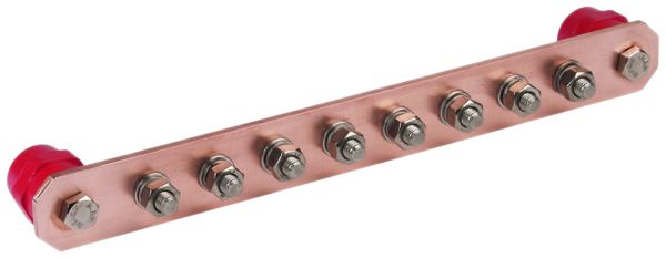 Barre de compensation de potentiel DEHN/elvatec Cu 8×M10×25mm