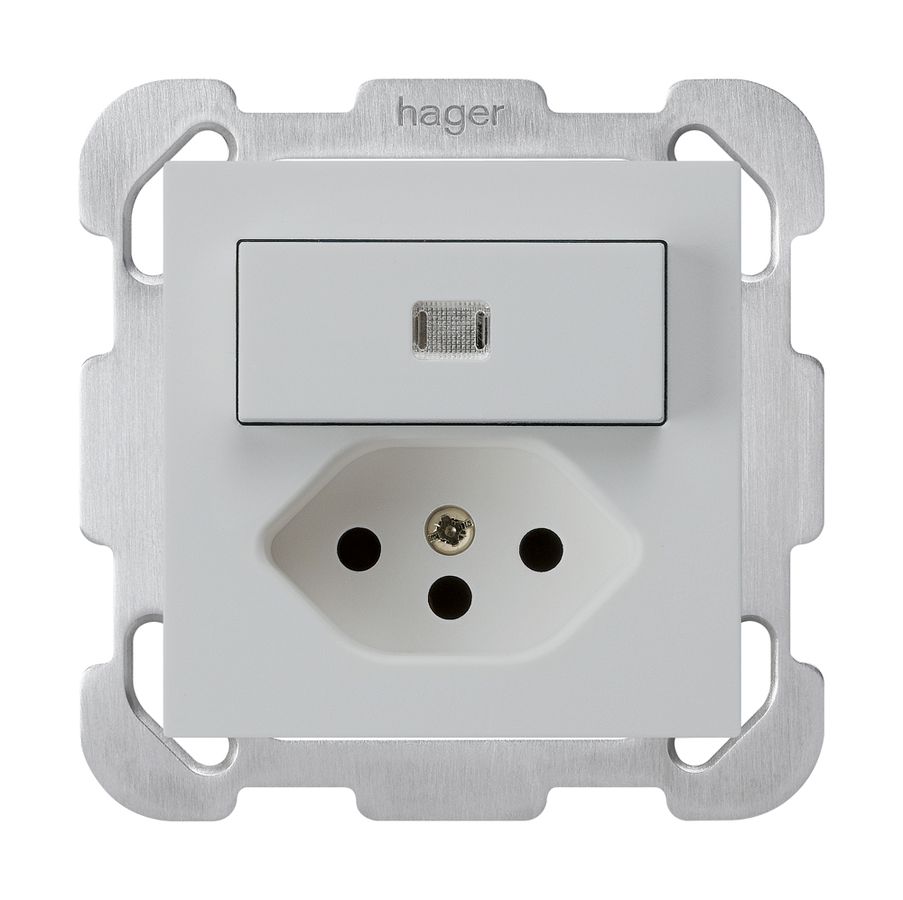 UP-Leuchtkombination 3/1P+T13 hellgrau kallysto mit Befestigungsplatte