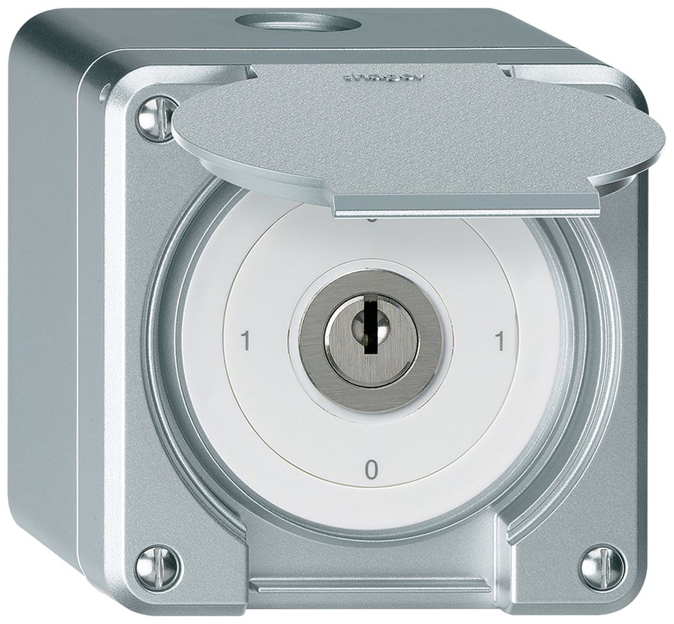 Interrupteur à clé AP robusto IP55 avec clapet S0/2P aluminium