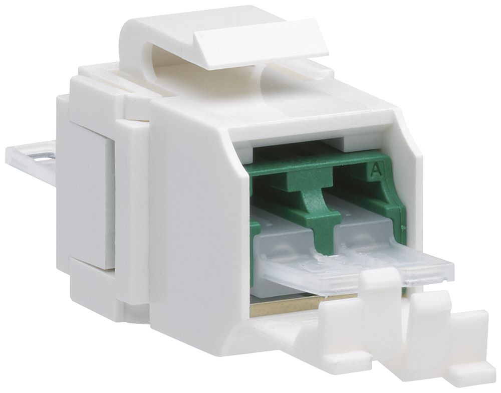 Modulo di giunzione FO Hager HMS, Keystone LC/APC Duplex verde