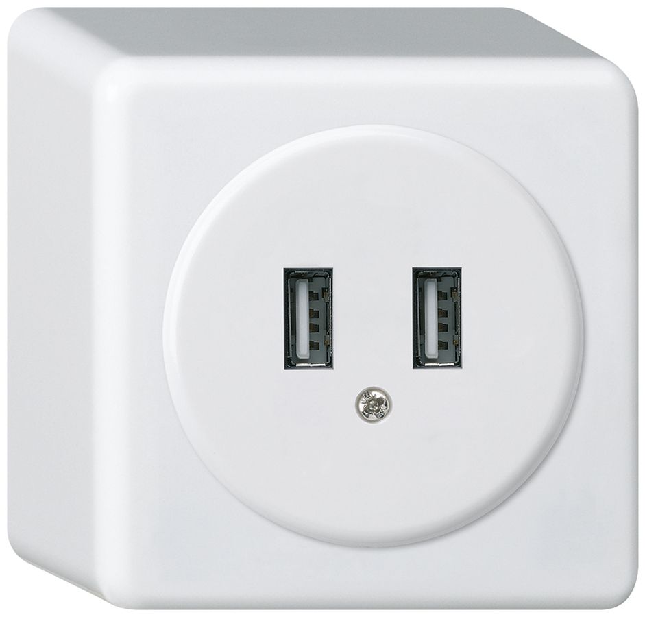 Presa USB AP basico Q 2400mA bianco