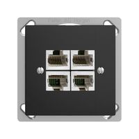 EB-Dose 4×RJ45/s 4P getr. EDIZIOdue schwarz ITplus