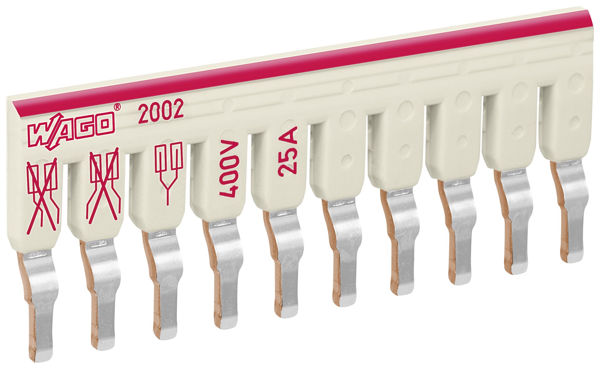 Pont intercalable WAGO 1…10 25A 400V 6kV isolé 50.8mm gris