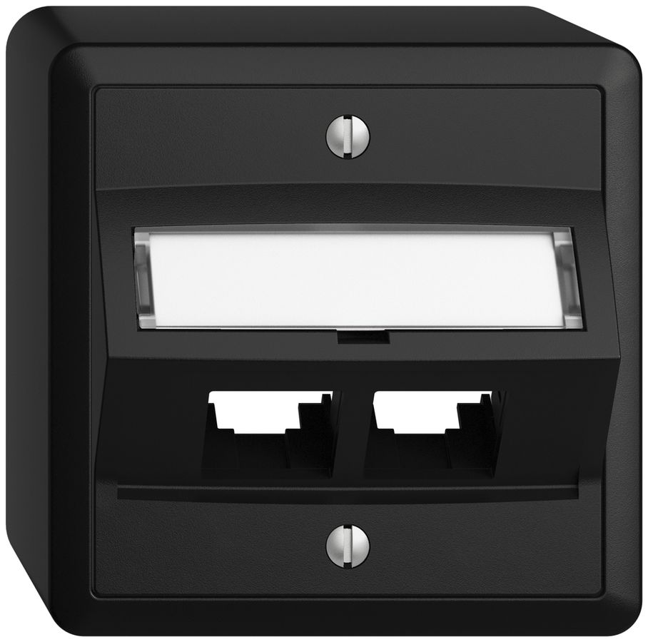 Kit di montaggio AP S-One EDIZIOdue FX per 2×RJ45 obliquo, nero