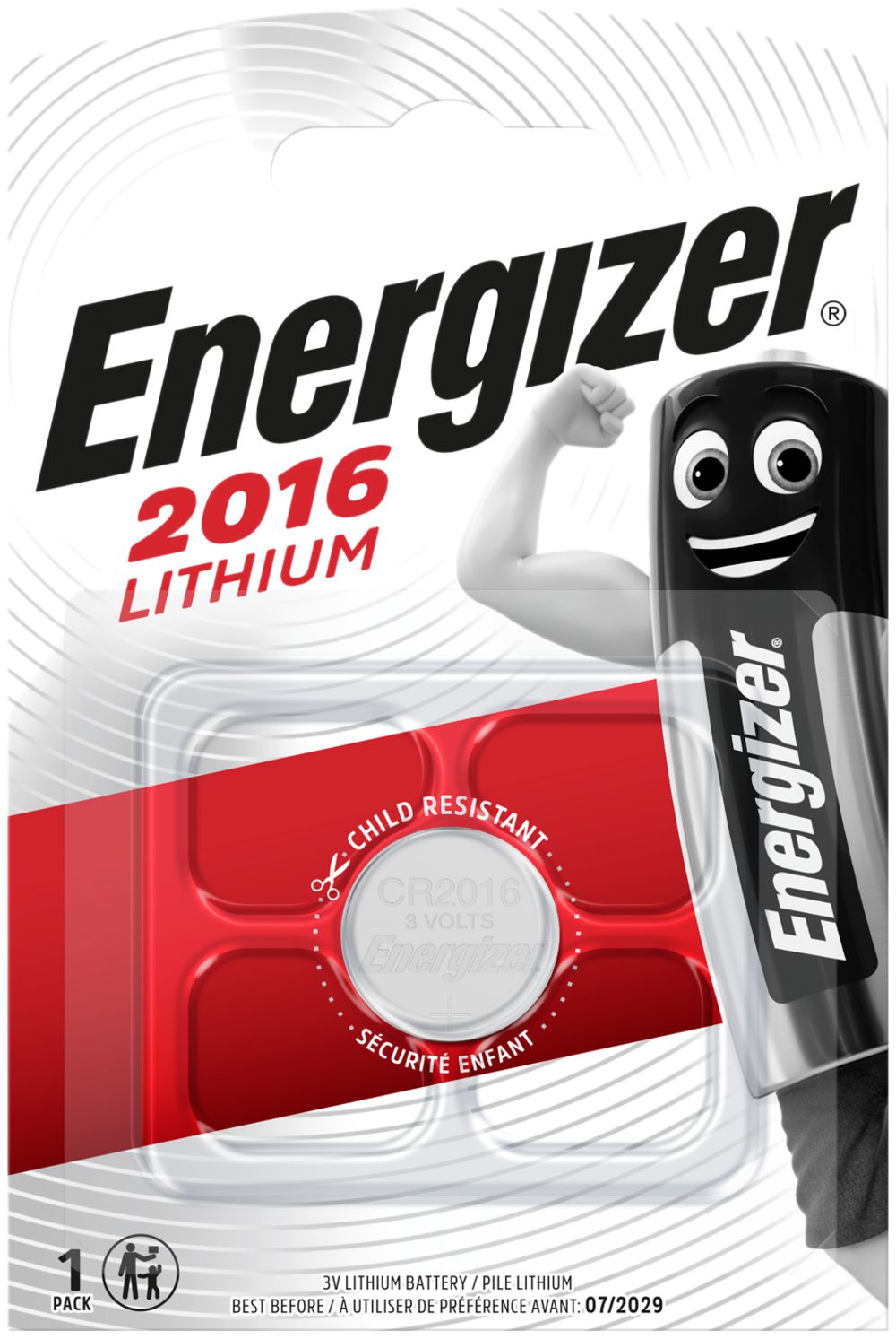 Pila bottone litio Energizer CR2016 3V blister a 1pezzo