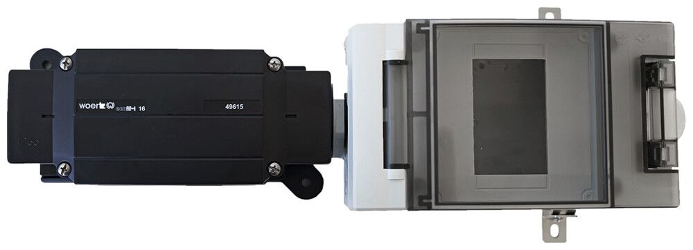 Boîte de dérivation Woertz pour câble plat 5×16/25 49615+49617, sans équipement