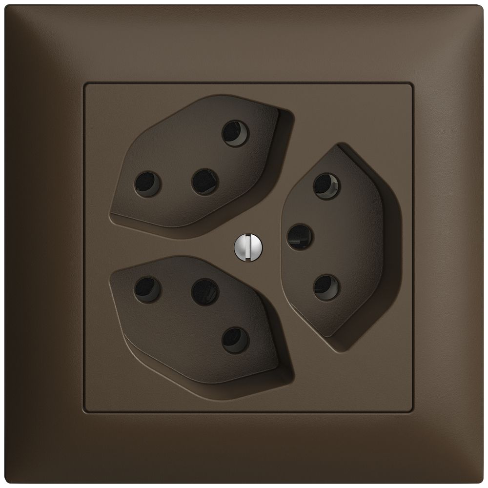 UP-Steckdose EDIZIOdue 3×T13 coffee
