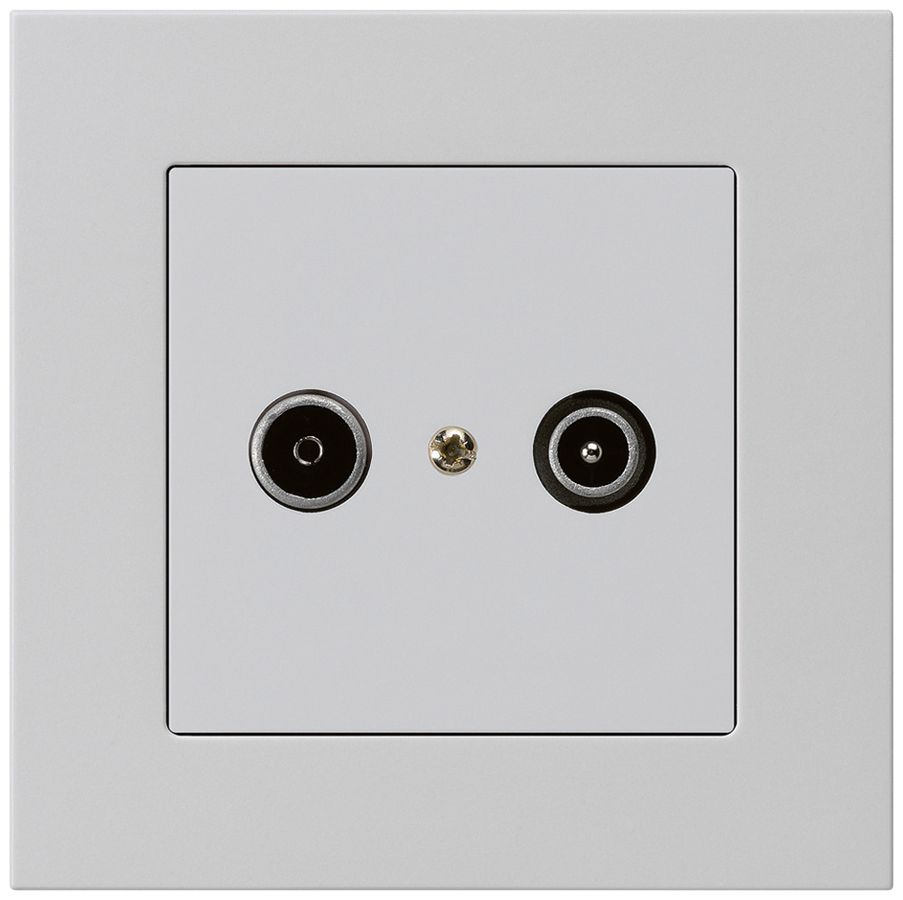 UP-Antennendose kallysto.pro R/TV 19dB Durchgangsdose hellgrau