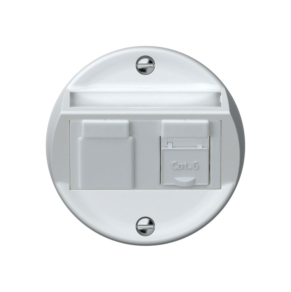 Anschlussdose origin RJ45 8(8) Kat.6 schräg 60×60mm weiss