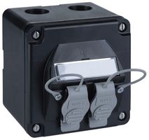 AP-Anschlussdose R&M SplashLine, für 2×Kat.6A, IP67, schwarz